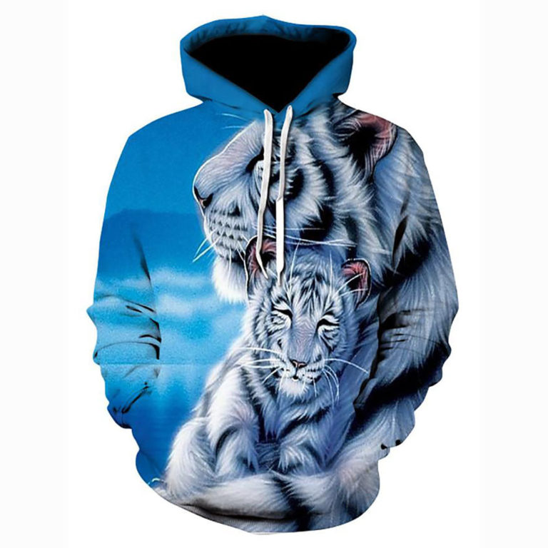 3D Printed Tiger Hoodie Shirt – Hooded Animal Casual Loose