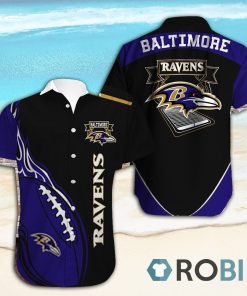 Baltimore Ravens Casual Button Down Hawaiian Shirts