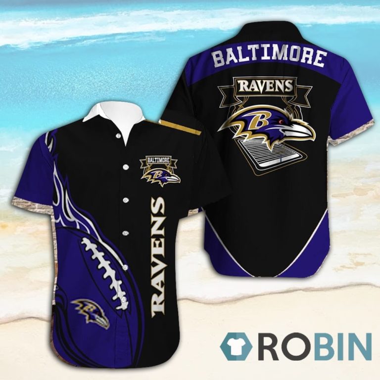 Baltimore Ravens Casual Button Down Hawaiian Shirts