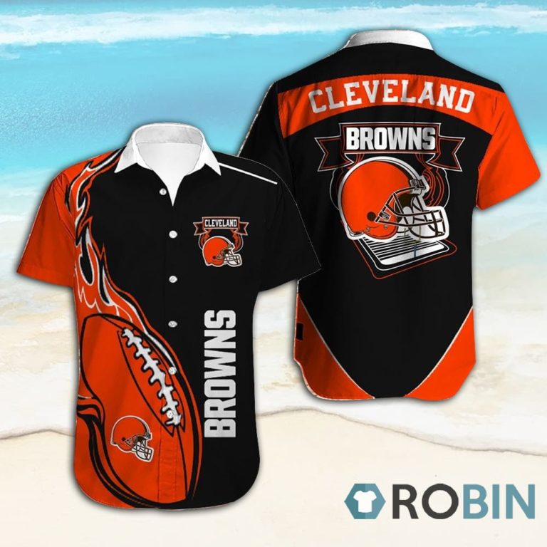 Cleveland Browns Short Sleeve Button Down Hawaiian Shirt