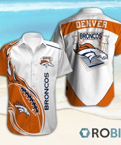 Denver Broncos Short Sleeve Button Down Hawaiian Shirt