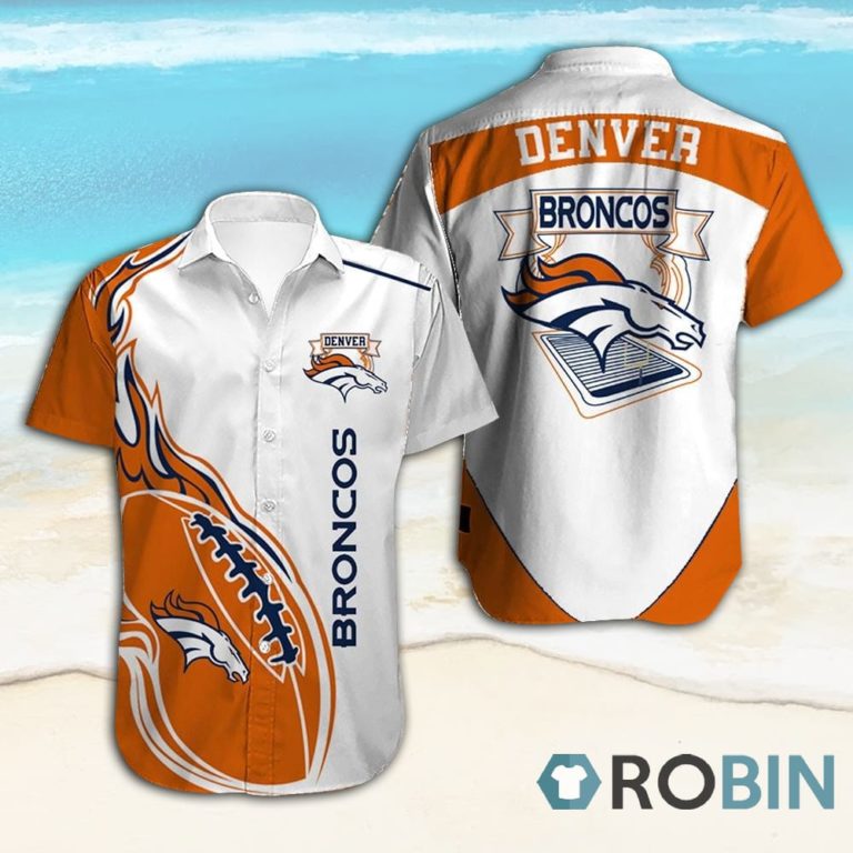 Denver Broncos Short Sleeve Button Down Hawaiian Shirt