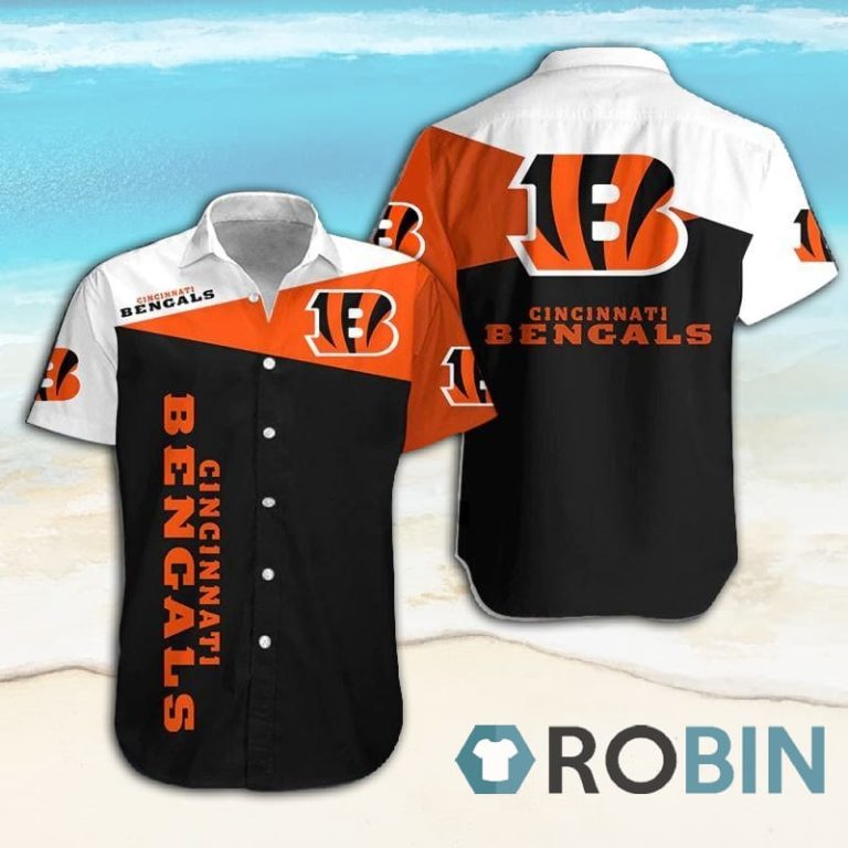 Great Cincinnati Bengals Short Sleeve Button Down Hawaiian Shirt