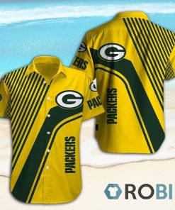 Green Bay Packers Casual Button Down Hawaiian Shirts