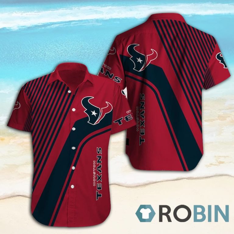 Houston Texans Short Sleeve Button Down Hawaiian Shirt