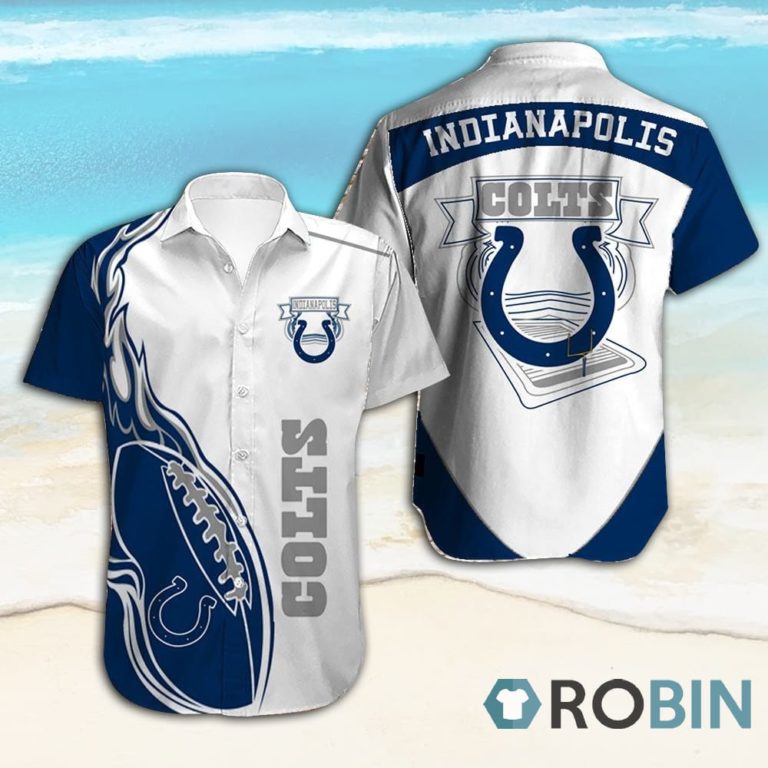 Indianapolis Colts Short Sleeve Button Down Hawaiian Shirt