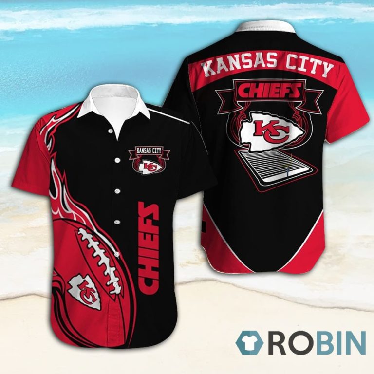 Kansas City Chiefs Casual Button Down Hawaiian Shirts