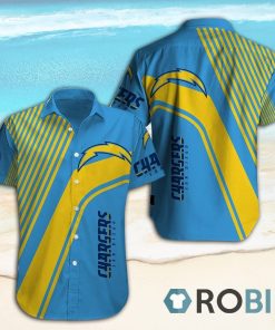 Los Angeles Chargers Casual Button Down Hawaiian Shirts Los Angeles Chargers Casual Button Down Hawaiian Shirts