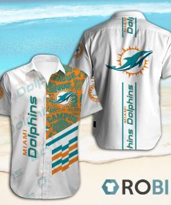 Miami Dolphins Short Sleeve Button Down Hawaiian Shirt Miami Dolphins Short Sleeve Button Down Hawaiian Shirt