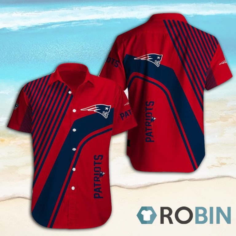 New England Patriots Short Sleeve Button Down Hawaiian Shirt