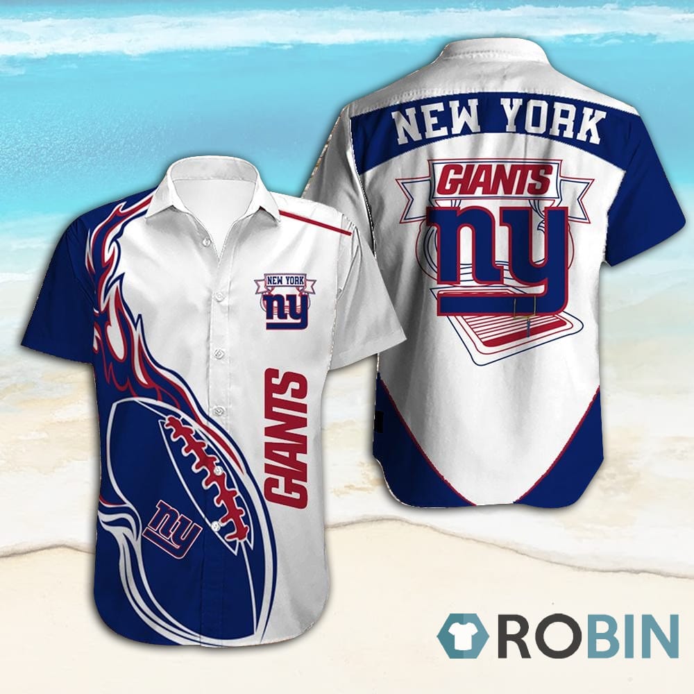 New York Giants Short Sleeve Button Down Hawaiian Shirt - RobinPlaceFabrics