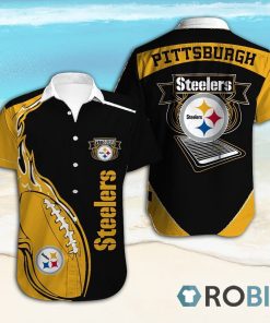 Pittsburgh Steelers Short Sleeve Button Down Hawaiian Shirt Pittsburgh Steelers Short Sleeve Button Down Hawaiian Shirt