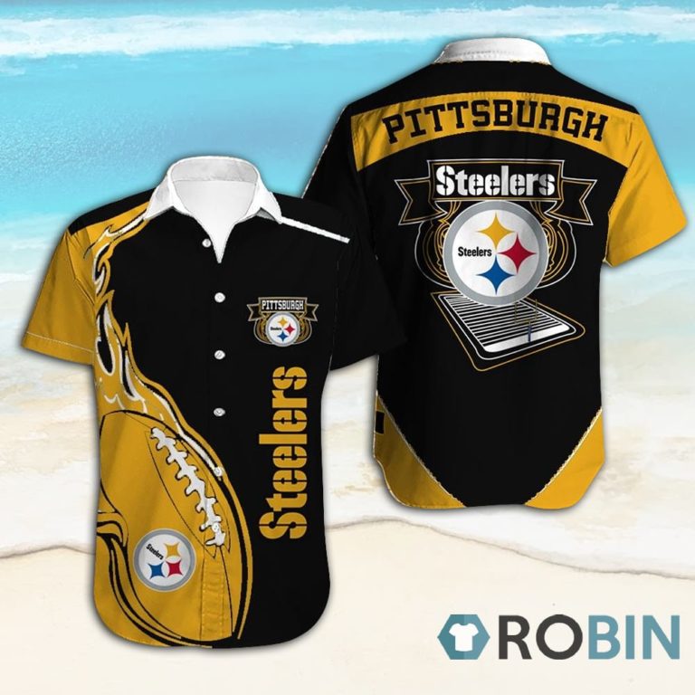 Pittsburgh Steelers Short Sleeve Button Down Hawaiian Shirt