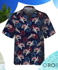 A-26 Invader Aircraft Hawaiian Shirt American Flag And Firework Military Airplane Shirt A-26 Invader Aircraft Hawaiian Shirt American Flag And Firework Military Airplane Shirt