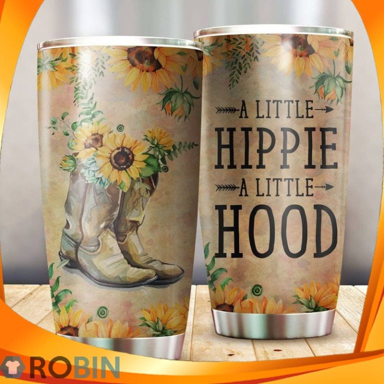 A Little Hippie Hood Sunflower Tumbler