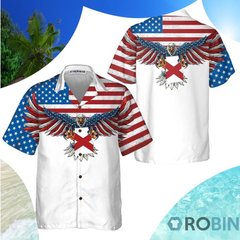 Alabama State And American Eagle Hawaiian Shirt