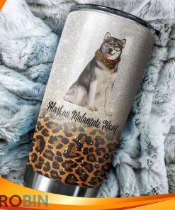Alaskan Malamute Dog Mom Leopard Pattern Tumbler