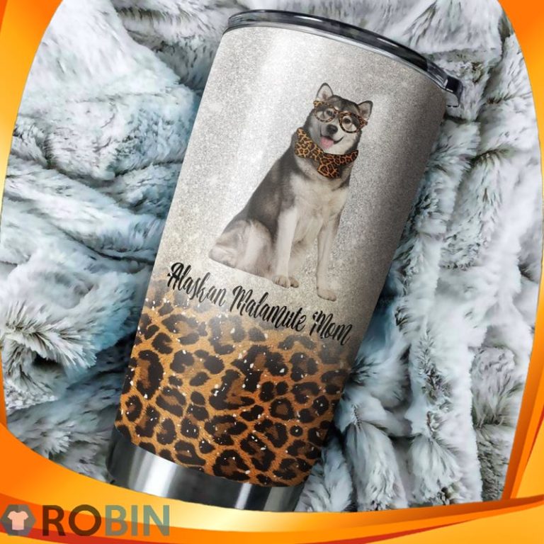 Alaskan Malamute Dog Mom Leopard Pattern Tumbler