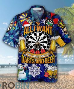 All I Want For Christmas Is Darts And Beer Hawaiian Shirt All I Want For Christmas Is Darts And Beer Hawaiian Shirt
