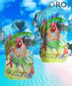 Aloha Rooster Friends Summer Vibes Hawaiian Shirt