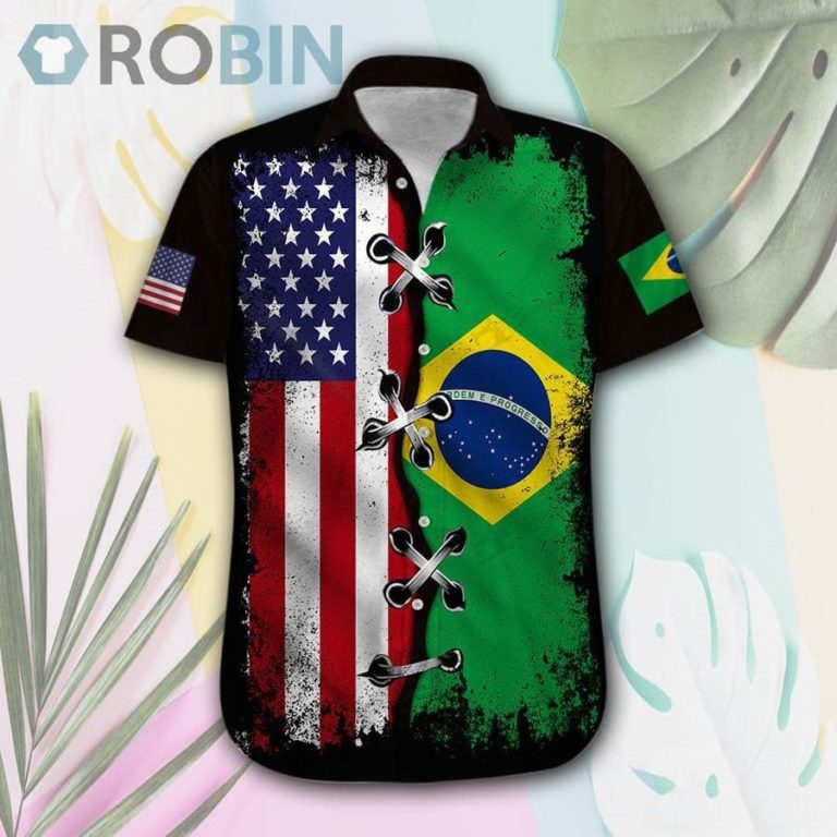 America-Brazil Hawaii Shirt & Shorts