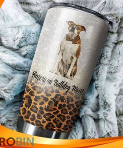 American Bulldog Mom Leopard Pattern Tumbler
