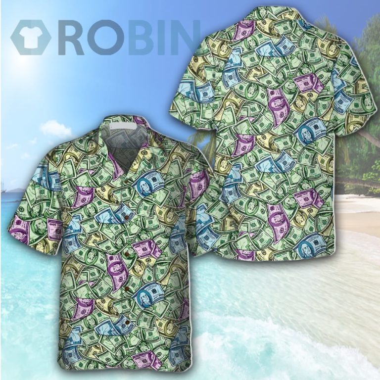 American Currency Banknotes Seamless Pattern Dollar Hawaiian Shirt
