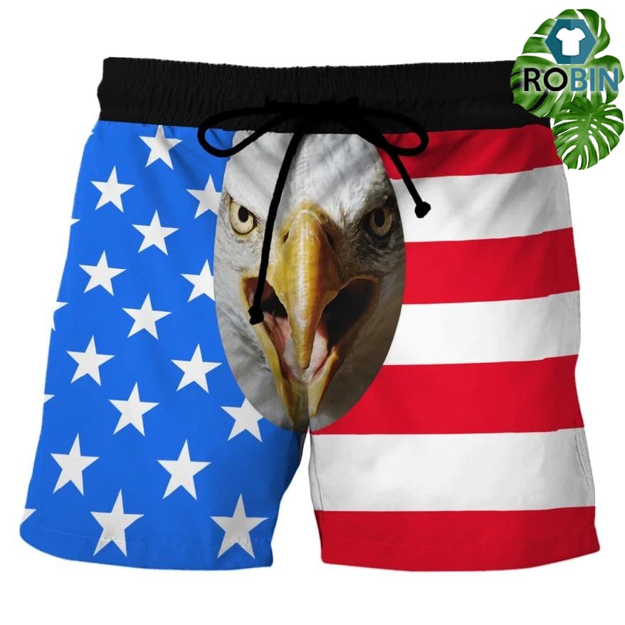 American Hawk Shorts Swim Trunks - RobinPlaceFabrics