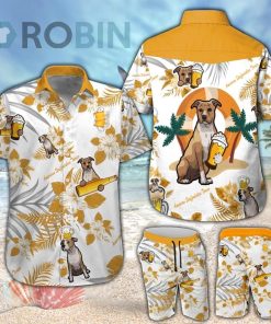 American Staffordshire Terrier & Beer Hawaiian Shirt & Shorts Set