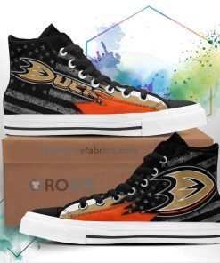 Anaheim Ducks High Top Shoes Custom American Flag Sneakers