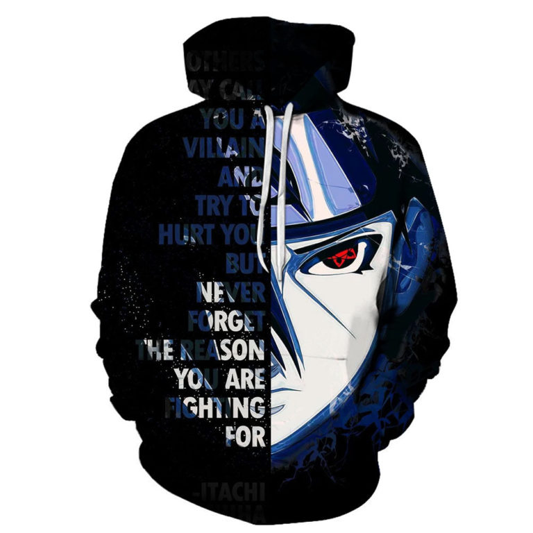 Anime Uchiha Sasuke Hoodie Shirt – Naruto 3D Printed Hooded