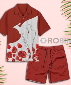 Anzac Day Australian Kangaroo Hawaiian Shirt and Shorts