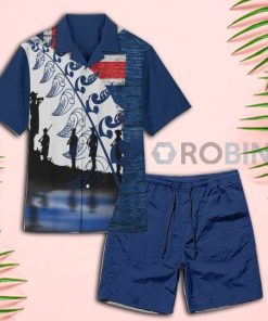 Anzac Day Blue Hawaiian Shirt and Shorts Anzac Day Blue Hawaiian Shirt and Shorts