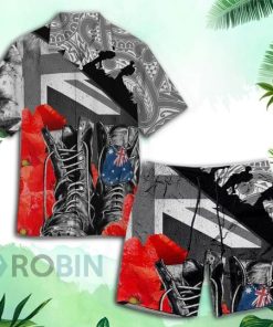 Anzac Day Boots Hawaiian Shirt and Shorts Anzac Day Boots Hawaiian Shirt and Shorts