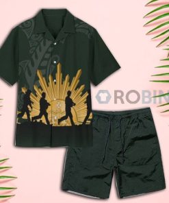 Anzac Day Casual Button Down Hawaiian Shirts And Short Set