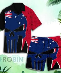 Anzac Day Punisher Skull Hawaiian Shirt and Shorts Anzac Day Punisher Skull Hawaiian Shirt and Shorts