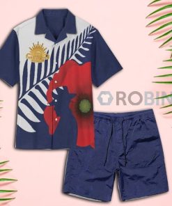 Anzac Day The Army Australian Blue Hawaiian Shirt and Shorts