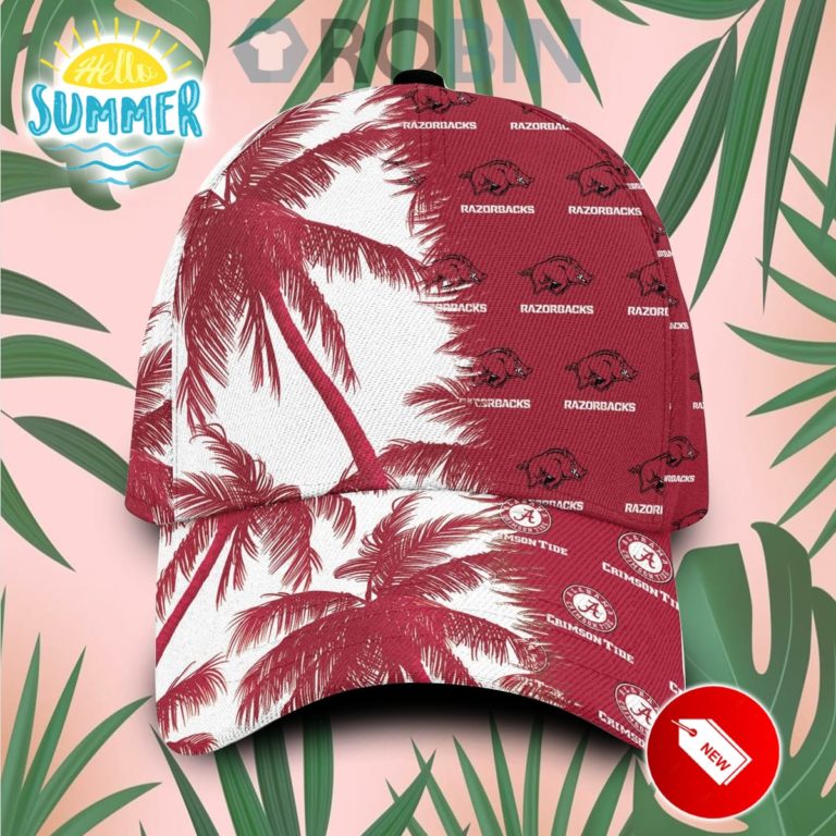 Arkansas Razorbacks Palm Trees Hawaiian Summer Classic Baseball Cap Hat