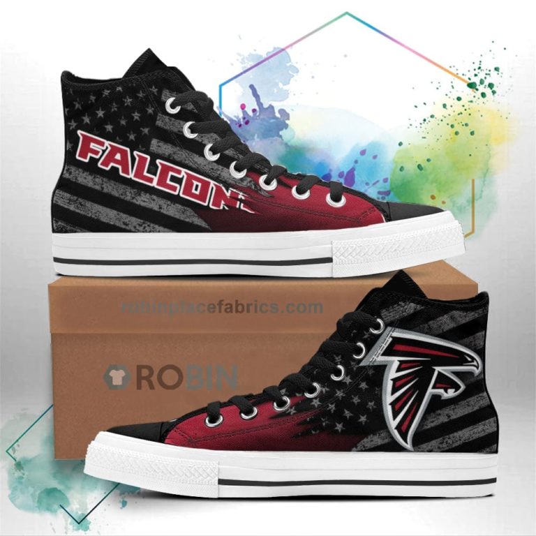Atlanta Falcons High Top Shoes Custom American Flag Sneakers
