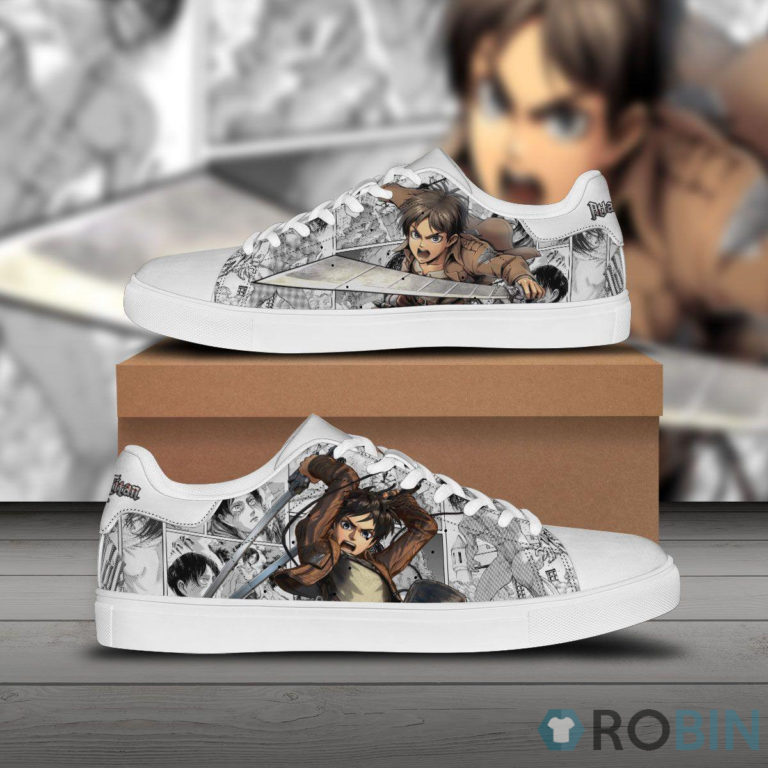 Attack on Titan Shoes AOT Eren Yeager Custom AnimeSkateboard Sneakers