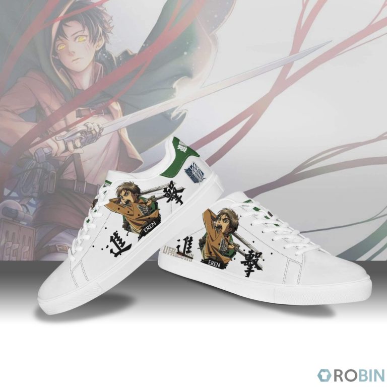 Attack on Titan Shoes Eren Jaeger Custom Anime Stan Smith Sneakers