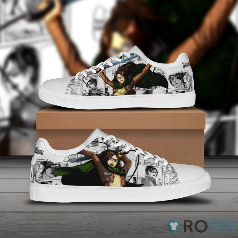 Attack on Titan Shoes Hange Zoe Skateboard Low Top Custom Anime Sneakers