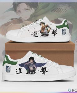 Attack On Titan Shoes Levi Ackerman Skateboard Custom Anime Sneakers