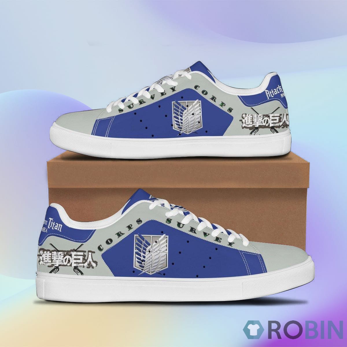 Attack On Titan Shoes Survey Corps Custom Anime Stan Smith Sneakers ...