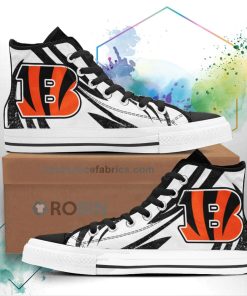B&w Cincinnati Bengals High Top Shoes Custom Hockey Sport Sneakers B&w Cincinnati Bengals High Top Shoes Custom Hockey Sport Sneakers