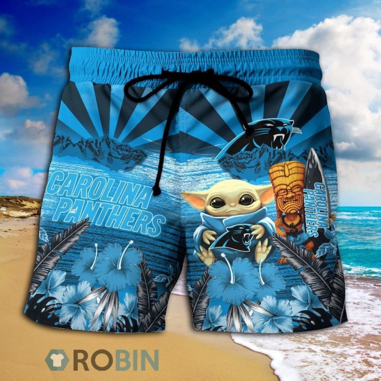 Baby Yoda Carolina Panthers Nfl Hawaiian Shirt And Shorts