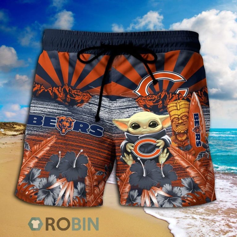 Baby Yoda Chicago Bears Nfl Hawaiian Shirt And Shorts