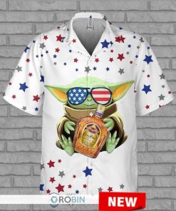 Baby Yoda Crown Royal 4th of July Hawaiian Shirt