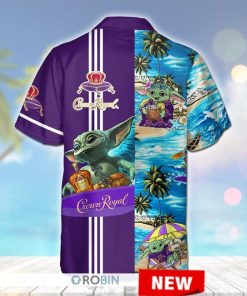 Baby Yoda Crown Royal On Beach Hawaiian Shirt