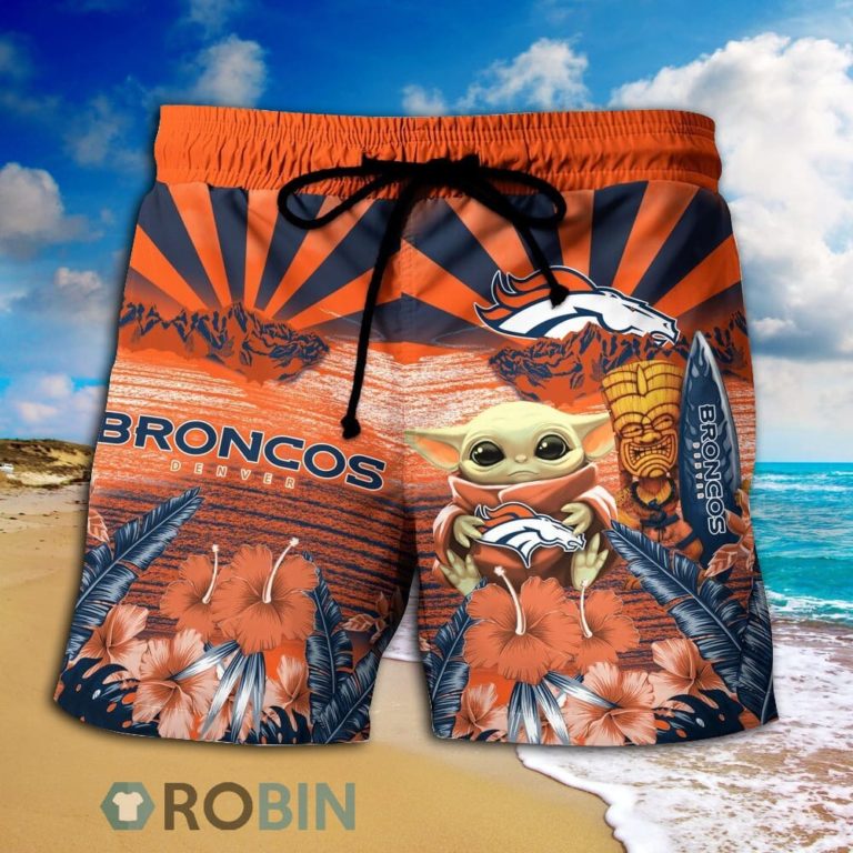 Baby Yoda Denver Broncos Nfl Hawaiian Shirt And Shorts